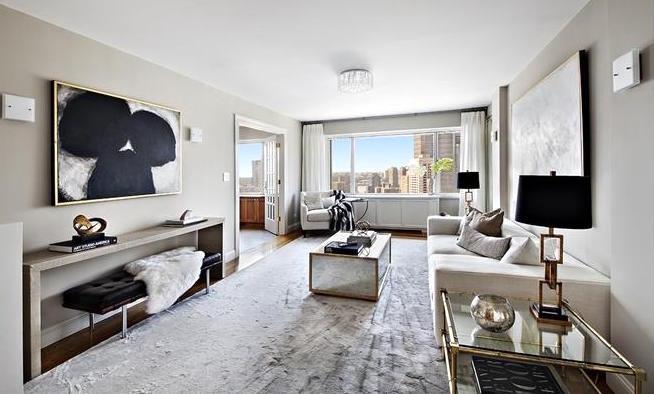 living room of 20 w 64th st development in new york city