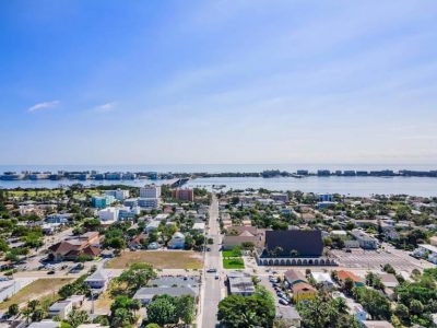 aerial shot of lake worth beach water